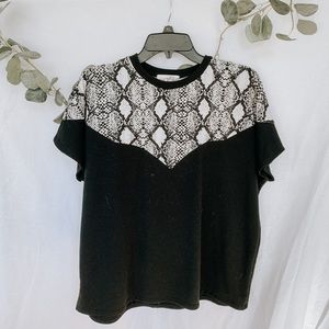 black top with snakeskin neckline SIZE SMALL